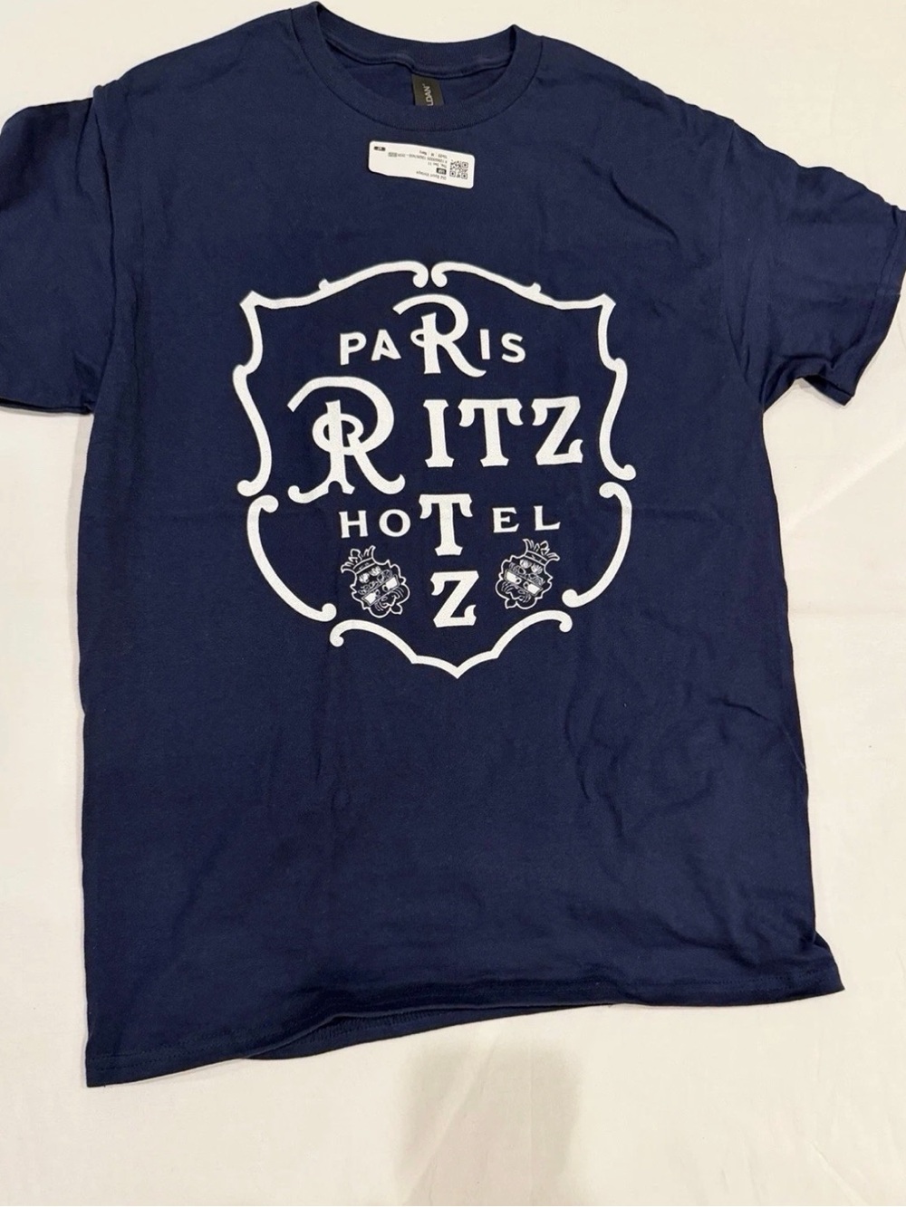 Ritz Hotel Paris Crest Logo T-Shirt - Navy & White